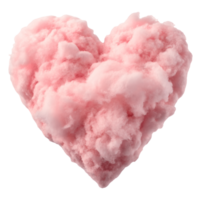 Fluffy Pink Heart Cloud Romantic Valentines Day Symbolism on Love, Affection, and Dreamy Texture Transparent Background png