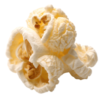 Close Up of Delicious Fresh Popcorn Snack on Movie Night Food, Buttered Kernels, Crunchy Texture, Isolated Popcorn Transparent Background png