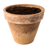 Rustic Terracotta Pot Filled with Rich Soil Gardening, Planting, Home Decor, and Sustainable Living Transparent Background png