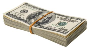 100 Dollars Transparent Background a bundle of money on a white background png