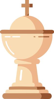 Chalice with cross religious symbol illustration for Christian communion ceremony design and worship concept