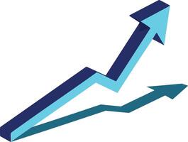 Upward trending arrow symbol illustrating growth progress and success in business and finance graphic design concept vector