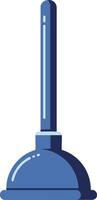 Blue Plunger with Handle Illustration for Plumbing and Cleaning Tools Design Concepts vector