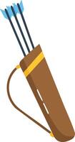 Quiver with arrows archery equipment for target practice and hunting activities illustration vector