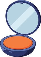 Compact makeup powder with mirror open for beauty and cosmetic application design vector