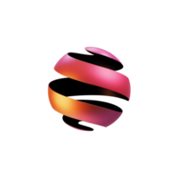 futurista esférico logotipo com gradiente listras png