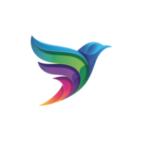 Gradient Bird Design Symbolizing Freedom and Creativity png