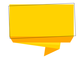 Yellow 3D Origami Fold Label Tag with Shadow Effect for Price and Offer Highlights png