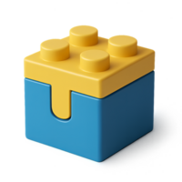 Colorful 3D Modular Toy Block for Creative Play and Imagination png