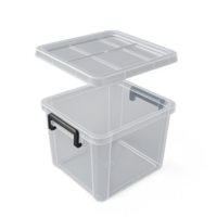 Clear 3D Modular Storage Box with Removable Lid for Organization png