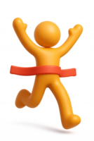 triunfante corredor comemora terminar com alegre gesto e movimento png
