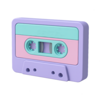 Vibrant Vaporwave Cassette Icon in Playful Color Palette Design png