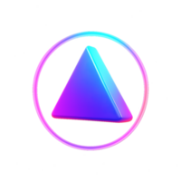 Vibrant Triangle Icon in Vaporwave Style with Gradient Colors png