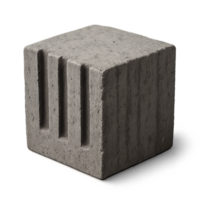 Modern Concrete Cube in Brutalist Style with Textured Surface png
