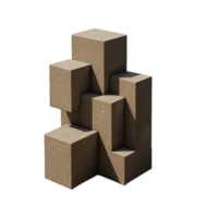 Abstract 3D Brutalist Sculpture with Simple Geometric Forms png