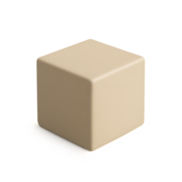 Simple Minimalist Cube Icon with Soft Shadows for Design Use png