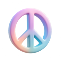 Colorful Peace Symbol with Soft Gradient for Positive Vibes png