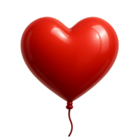 Floating Heart Balloon in Vibrant Red Against a Clean Background png