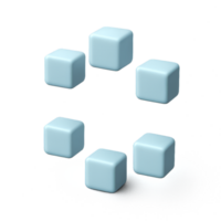Simple 3D Icon Loading Animation with Geometric Shapes on Black Background png