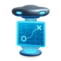 Holographic Map for Missions in Futuristic Style Design png