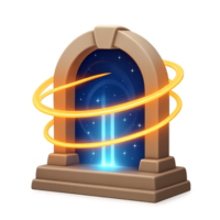 Gateway Icon with Cosmic Background and Light Swirls png