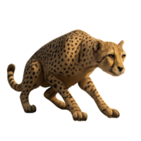 Cheetah Prepared to Sprint in Dynamic Natural Setting png