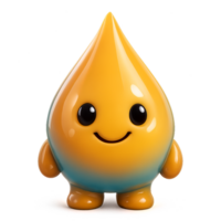 Cartoon Tear Shaped Monster Character with Smiling Face for Animation png
