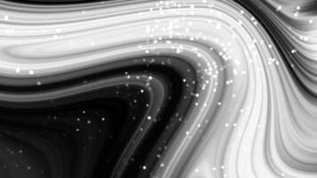 Abstract Monochromatic Swirls, A grayscale digital art piece featuring flowing, elegant lines and subtle sparkling particles, creating a visually captivating and serene atmosphere. video