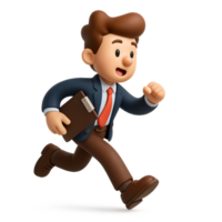 Energetic Business Intern in Motion for Fast-Paced Workplace Scene png