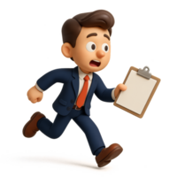 Business Intern Rushing with Clipboard in a Professional Setting png