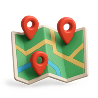 3D Map Design with Location Markers for Simple Navigation png
