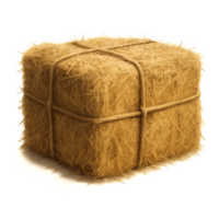 Realistic Hay Bale on White Background for Farm and Rustic Themes png