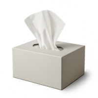 Realistic 3D Tissue Box with Soft White Tissue Peeking Out png