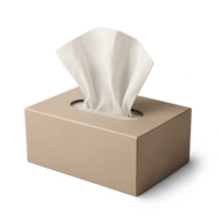 Realistic 3D Tissue Box Design with Soft White Tissues Inside png