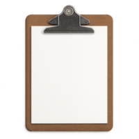 Simple 3D Clipboard Design with Blank Space for Notes and Ideas png