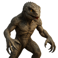 Fierce Alien Creature Standing in a Menacing Pose in Darkness png