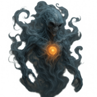 Swirling Vapor of an Alien Entity with Glowing Core in Dark Space png