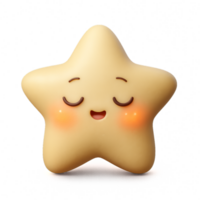 Adorable Kawaii Star with a Happy Face and Soft Features png