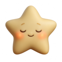 Kawaii Star Character with a Cheerful Expression and Soft Features png
