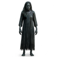 Mysterious Ghost Figure Emerging from Water in 3D Style png