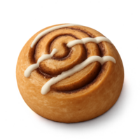 Delicious Cinnamon Roll with Creamy Frosting on a White Background png