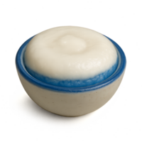 3D Coconut Pudding Dessert in a Traditional Bowl with Blue Layer png