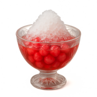 Refreshing Dessert with Watermelon Balls and Ice Shavings png