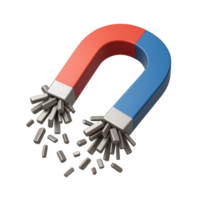 3D Rendering of Magnet Illustrating Attraction and Simplicity png