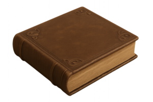 Elegant Embossed Leather Tome on Isolated Background for Design Use png