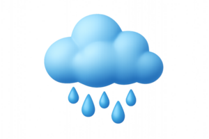 desenho animado nuvem com chuva gotas - simples e brincalhão Projeto png