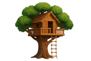 Simple 3D Treehouse Design for Kids and Imaginative Play png