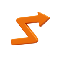 3D Orange Arrow Illustrating Simple Directional Movement Concept png
