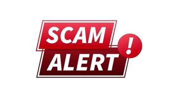 Scam Alert with white and green screen background video