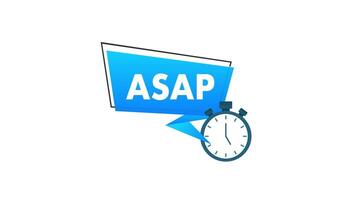 Animated Countdown with ASAP Text on White and Green Background video